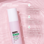 Hydrating Mist Moisturizer benefits: delivers lightweight moisture, supports the skin's moisture barrier, and leaves skin soft and hydrated